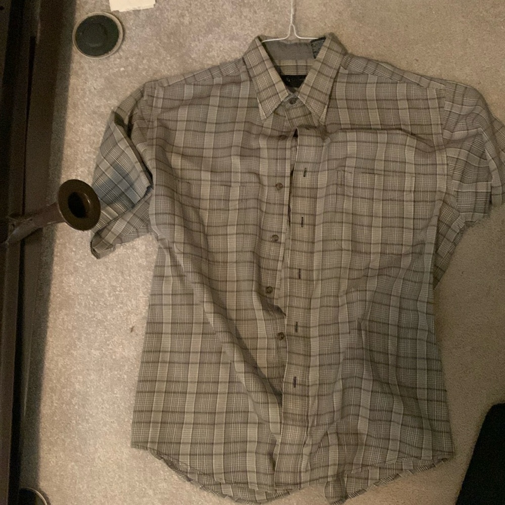 Gray and Black Check Van Heiden button-down shirt